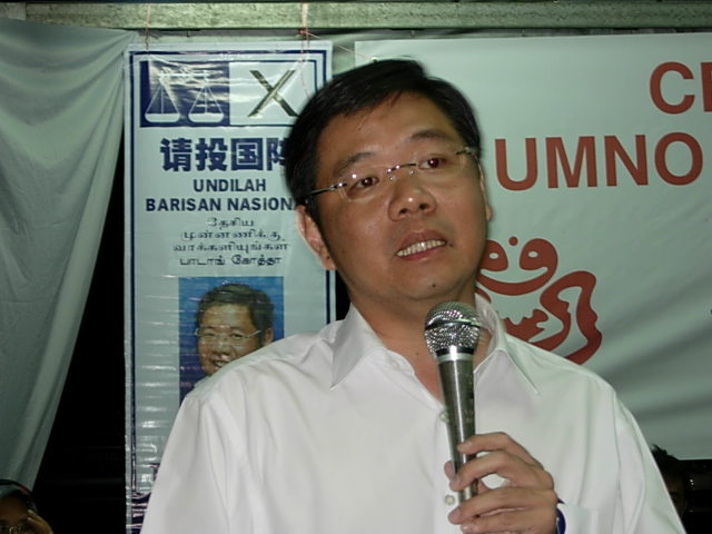 Incumbent BN candidate for the Padang Kota state seat in Penang, Teng Chang Yeow.