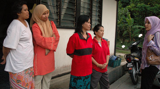 The women of Pantai Dalam sizing up the candidate.